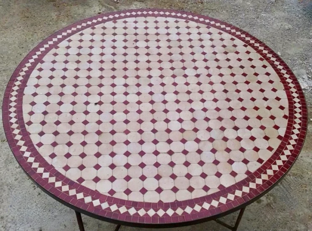 Large table basse en zellige traditionnel, fabriqué à la main, pour Nice