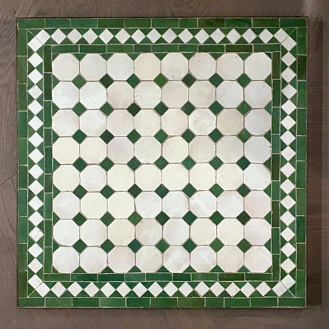 Petit plateau pour table de chevet, carré, zellige au motif Tagra