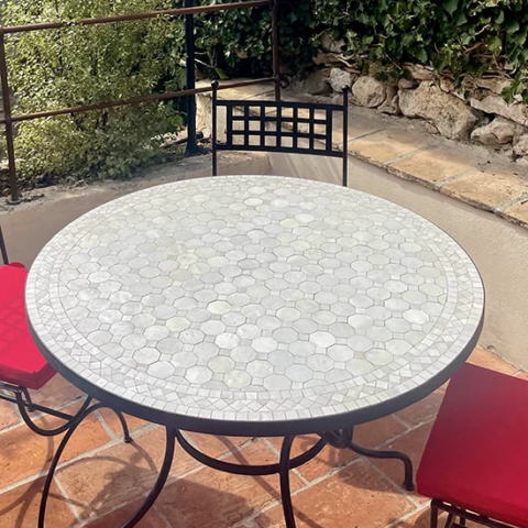Table en zellige et fer forgé, sur mesure à Aix-en-Provence