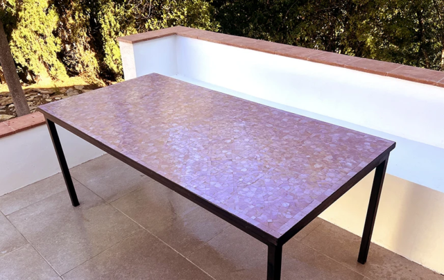 Table de jardin en zellige, livraison en région parisienne
