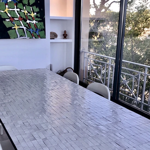 Zellige rectangle de couleur nacre