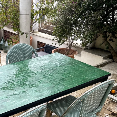 zellige rectangle vert émeraude