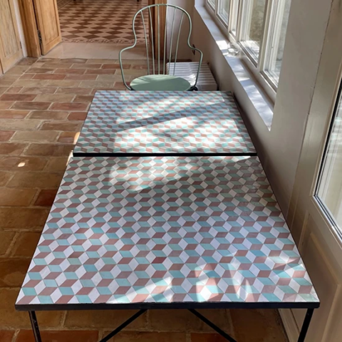 Tables carrée en zellige, 120cm, livraison à Bordeaux (33)