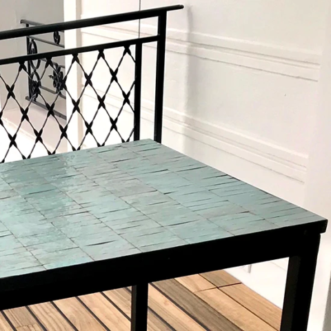 zellige rectangle de couleur vert céladon