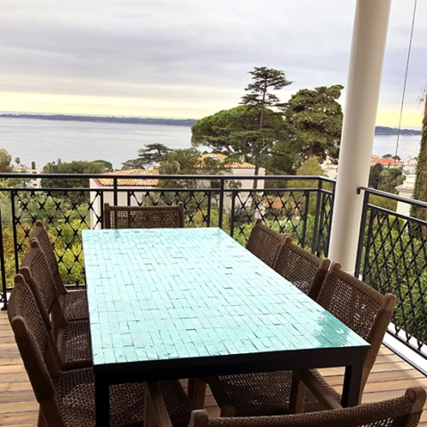 zellige rectangle de couleur vert d'eau