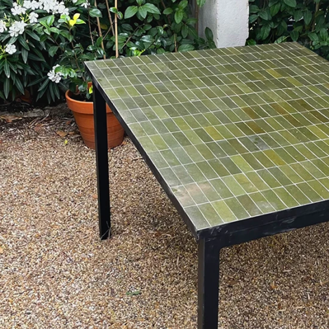 zellige rectangle de couleur vert tilleul