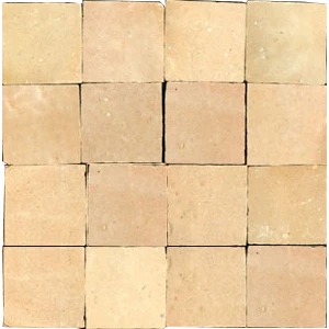Carreaux de zellige 5x5 cm fabriqués à la main de couleur beige