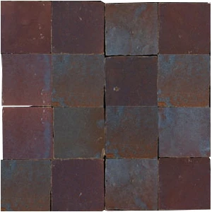 Carreaux de zellige 5x5 cm fabriqués à la main de couleur encre
