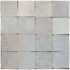 Carreaux de zellige 5x5 cm fabriqués à la main de couleur gris clair