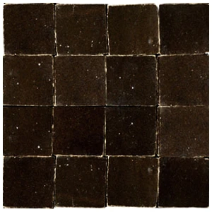 Carreaux de zellige 5x5 cm fabriqués à la main de couleur marron