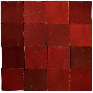 Carreaux de zellige 5x5 cm fabriqués à la main de couleur rouge