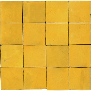 Carreaux de zellige 5x5 cm fabriqués à la main de couleur jaune clair