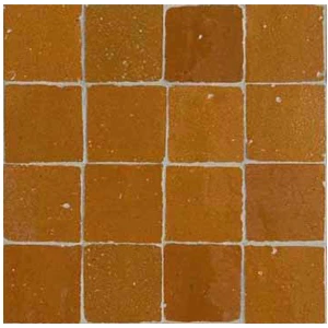 Carreaux de zellige 5x5 cm fabriqués à la main de couleur miel