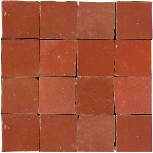 Carreaux de zellige 5x5 cm fabriqués à la main de couleur saumon