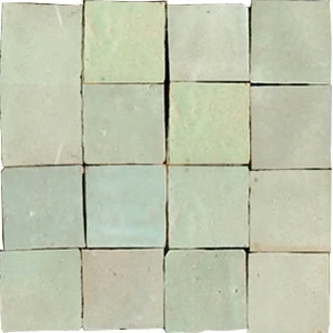 Carreaux de zellige 5x5 cm fabriqués à la main de couleur tilleul
