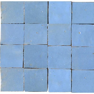 Carreaux de zellige 5x5 cm fabriqués à la main de couleur bleu ciel