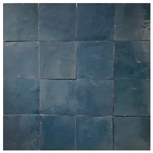 Carreaux de zellige 5x5 cm fabriqués à la main de couleur bleu profond